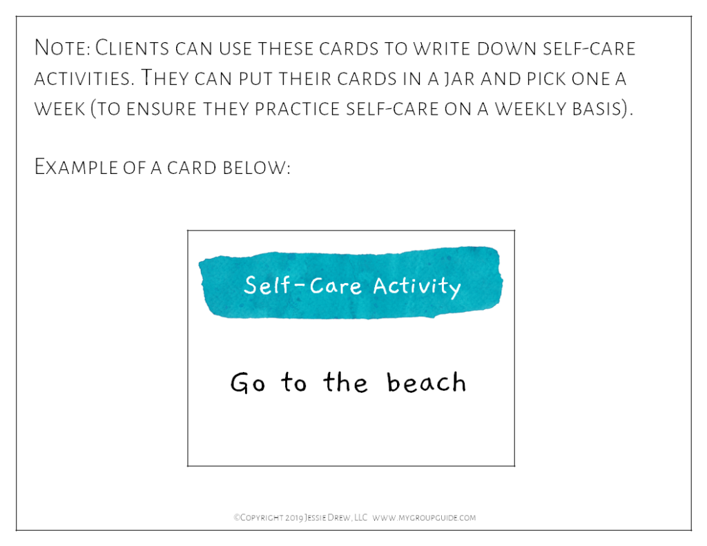 My Group Guide- Free Self-Care Cards