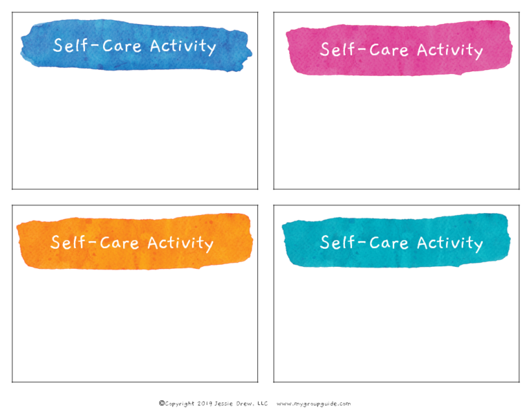 My Group Guide Free Self Care Cards